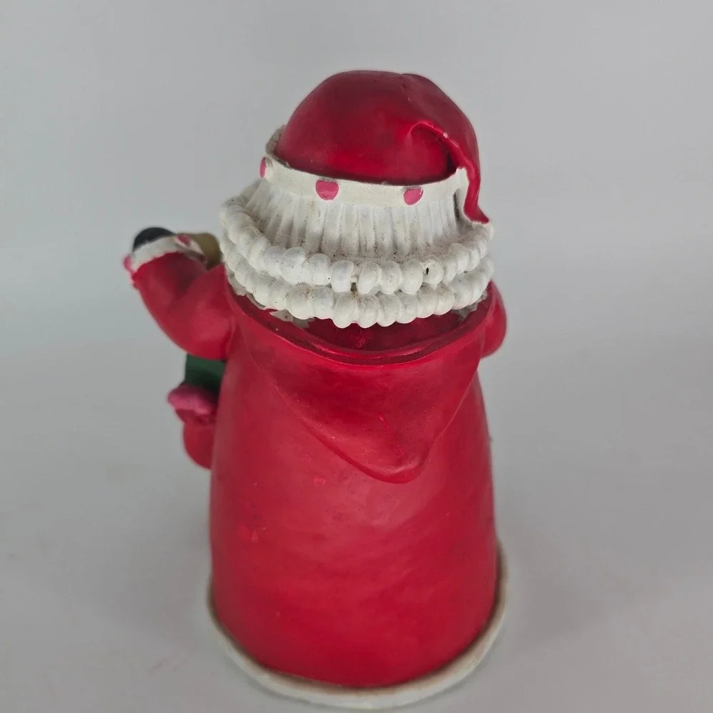 Vintage Santa Figurine Teddy Bears Hearts Christmas Tree Bell Holiday Decor